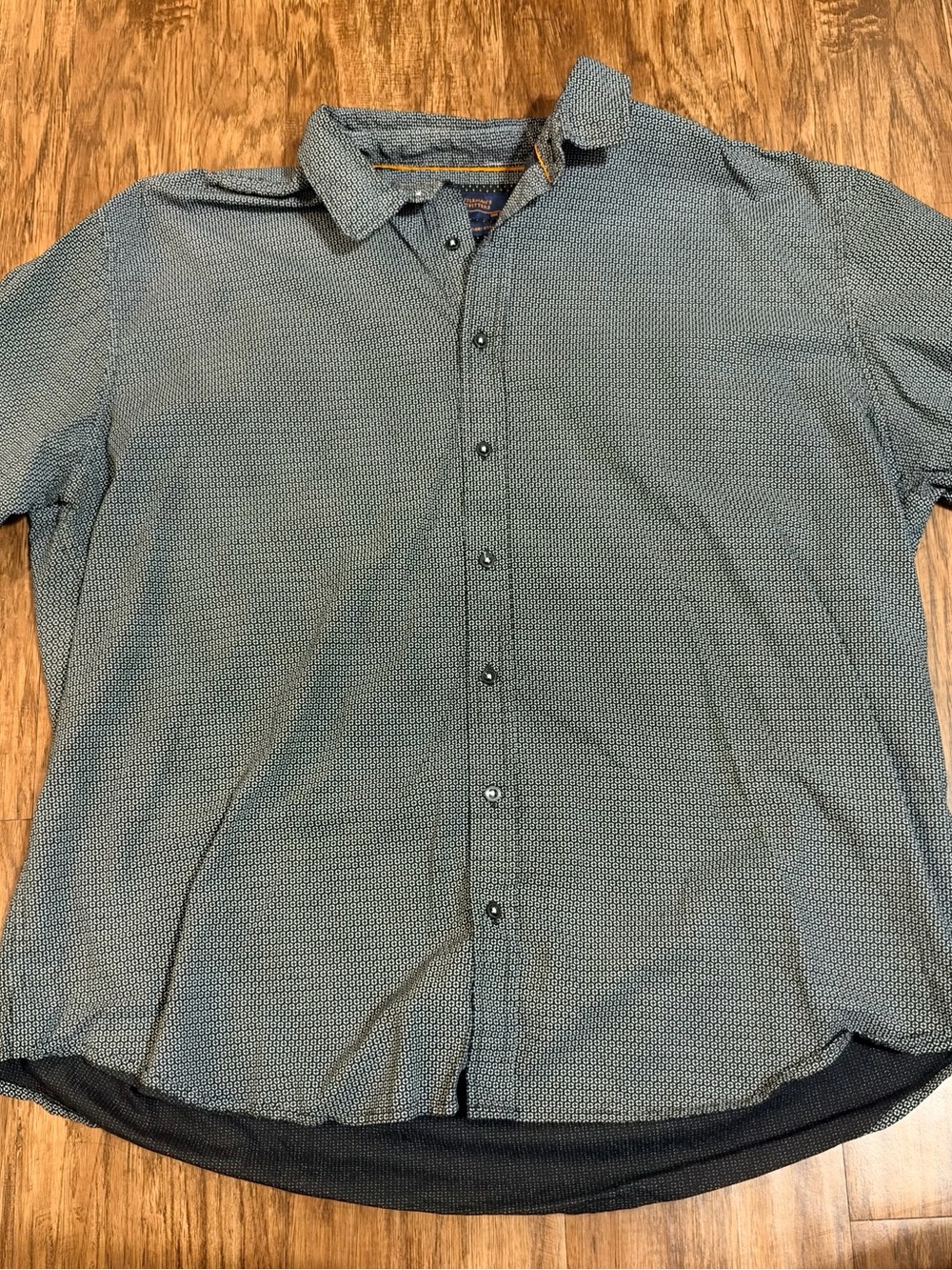 Gentlemen’s Outfitters Men’s 3X Black Gray Geometric Button Up Shirt